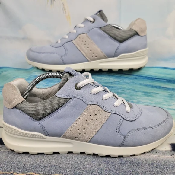 Ecco Shoes Ecco Dusty Blue Soft Runner Leather Womens 38